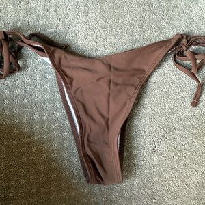Brown Tie-Side Bikini Bottom
